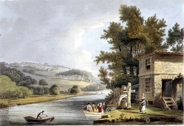 Gammal färja, från "Bath Illustrated by a Series of Views", graverad av John Hill (1770-1850) pub. av William Miller