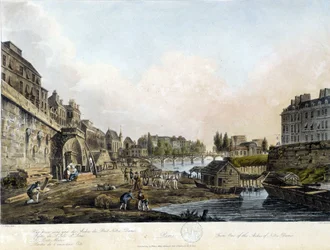 Paris: Utsikt över Pont Notre-Dame - i "Paris vu par J.C. Mats", red. Miller, London