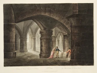 The Burial Place of Turenne, illustration från Versailles, Paris och Saint Denis, pub. 1809 (akvatint)