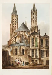 Church of St Germains, illustration från Versailles, Paris och Saint Denis, pub. 1810 (akvatint)