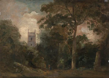 En kyrka bland träden