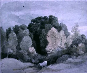 Boskap nära kanten av en skog, c.1805