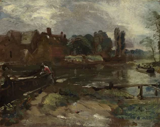 Flatford Mill från slussen, ca 1810