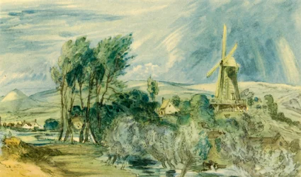 "Ford Road and Rope Walk Visar väderkvarnen, nära Folkestone", 1947.