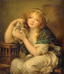 Flicka med duvorna