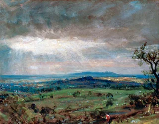 Hampstead Heath med Harrow in the Distance, c1821