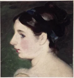 Huvudet på en flicka, förmodligen ett porträtt av Mary Constable (olja på duk