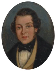 Miniatyr: Porträtt av Abram Constable, bror till konstnären, tidigt 1800-tal.