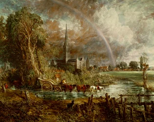 Salisburykatedralen sedd från ängarna, 1831