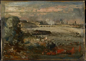 Skiss till "Invigningen av Waterloo Bridge sedd från Whitehall Stairs, den 18 juni 1817"