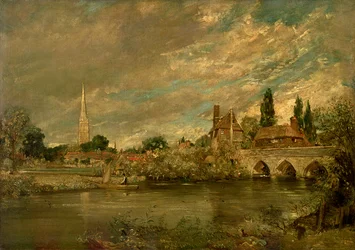 The Bridge of Harnham och Salisbury Cathedral, c.1820