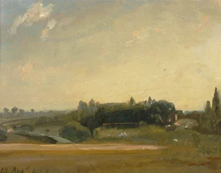 Utsikt mot prästgården, Östra Bergholt, 1813.