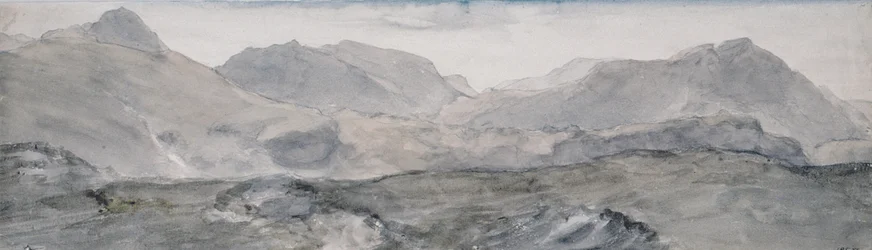 Utsikt från toppen av Honister Crag (akvarell)