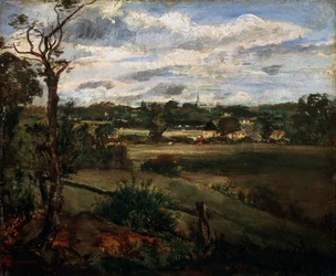 Utsikt över Highgate från Hampstead Heath, tidigt 1800-tal