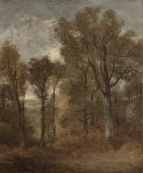 Skogsscen med utsikt över Dedham Vale, c.1802-03
