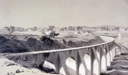 Boundary Wall, Camden Town Station, 14 oktober 1836 (penna och bläck och tvätt på papper)