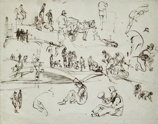 Konstruktion av London och Birmingham Railway, ca 1835 (brunt bläck på papper; sammansatt skiss)