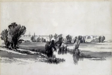 River Sowe, nära Coventry, maj 1839 (penna & bläck och tvätt på papper)