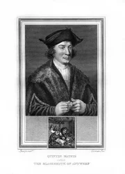 Quentin Matsys, målare i den flamländska traditionen, 1825.