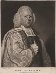 Guliel Hayes, graverad av Thomas Park (1758-1834), 1787 (mezzotint)