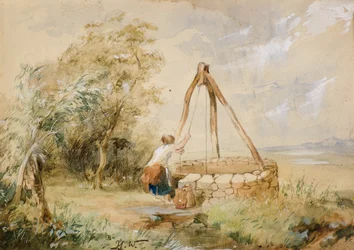 Den gamla dragbrunnen nära Golspie
