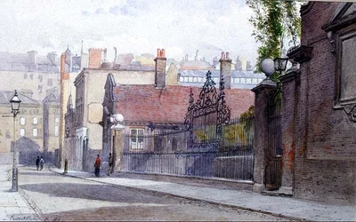 Emmanuel Hospital, Buckingham Gate, utsikt från gatan
