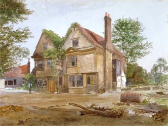 Framifrån av Basing Manor House, Peckham High Street, Camberwell, London, 1884