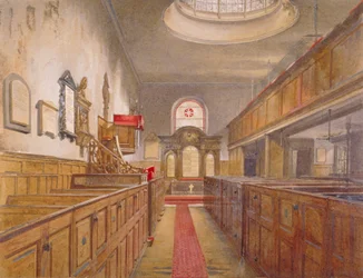 Interiör av Holy Trinity, Minories, London, 1881