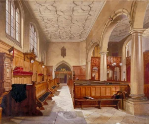 Inre av kapellet i Charterhouse, London, 1885.