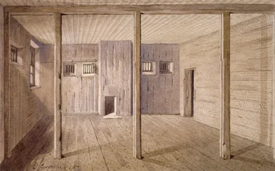 Interiörvy av White Lyon Prison, Borough High Street, Southwark, London, 1887