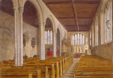 Interiörvy av kapellet St Peter ad Vincula, Tower of London, Stepney, London, 1883