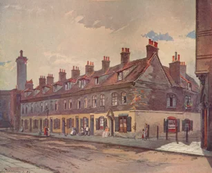 Gamla hus i Pye Street, Westminster, London, 1883 1926