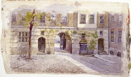 Utsikt från ingången till Staple Inn, London, 1882