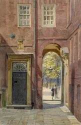 Utsikt över Elm Court, Inner Temple med utsikt mot Middle Temple, London, c1880
