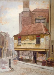 Utsikt över Old Curiosity Shop, Portsmouth Street, Westminster, London, 1879