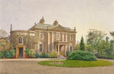 Vy över framsidan av Carroun House, South Lambeth Road, Lambeth, London, 1887