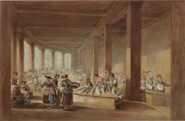 The Old Fish Market, Sandhill, Newcastle upon Tyne (bc, penna och bläck på papper)