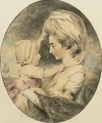 Porträtt av fru Hartop och hennes barn, 1780
