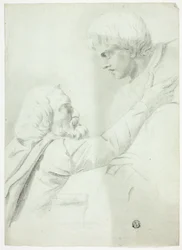 Skäggig man och pojke (från Bas-Relief)