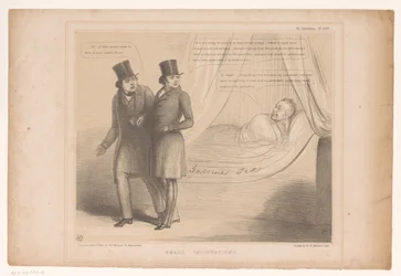 Spotprent träffade Peel i en bekväm säng Små insinuationer (titel på objekt) HB Sketches (serietitel på objekt)