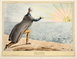 The Gheber: Worshiping the Rising Sun, 1830 (handfärgad gravyr)