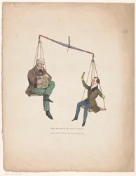 Våg med författarna Walter Scott och Thomas Moore, The balance of public favor (titel på verket)