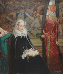 Mary Queen of Scots i Fotheringhay, ca 1929 (tempera på duk)
