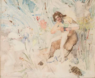 Pan, ca 1895 (akvarell)