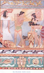 Havshandlare från Kreta, illustration från Myths of Crete och puben Pre-Helenic Europe. av Gresham Publishing Company Limited 1920-talet