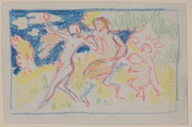 Untitled [Fyra dansande figurer] (penna)