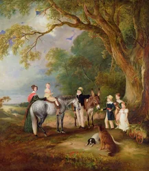 Fröken Catherine Herrick med sina syskonbarn, de fem äldre barnen till pastorn och fru Henry Palmer, 1827