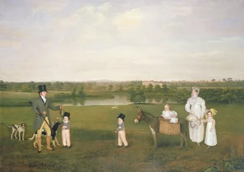 William Hetton Cooke med sin fru och barn på Worleston Rookery, Chester