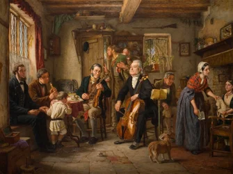 En filharmonisk repetition i en bondgård, 1860