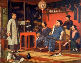 Kinesiska damer som tittar på europeiska kuriosa, 1868